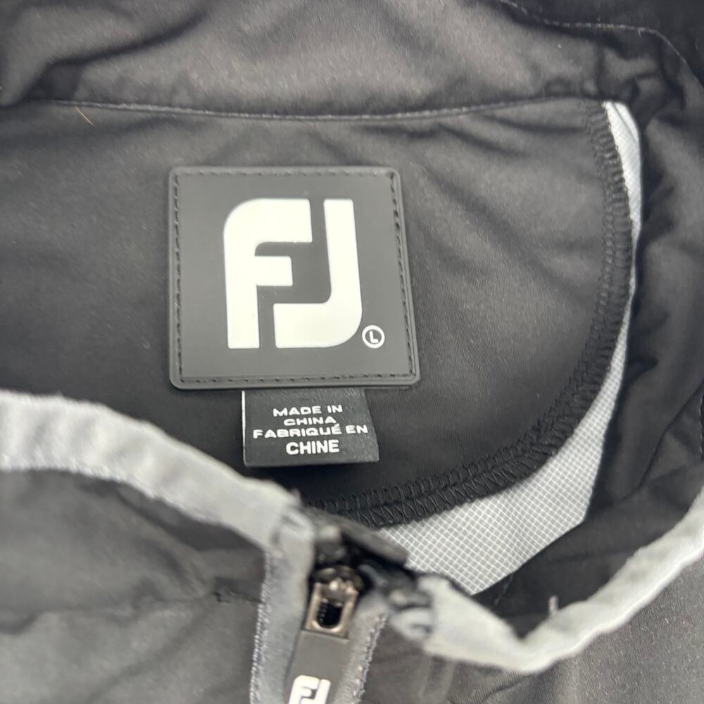Footjoy Mens Large Solid Black Full Zip Polyester… - image 2